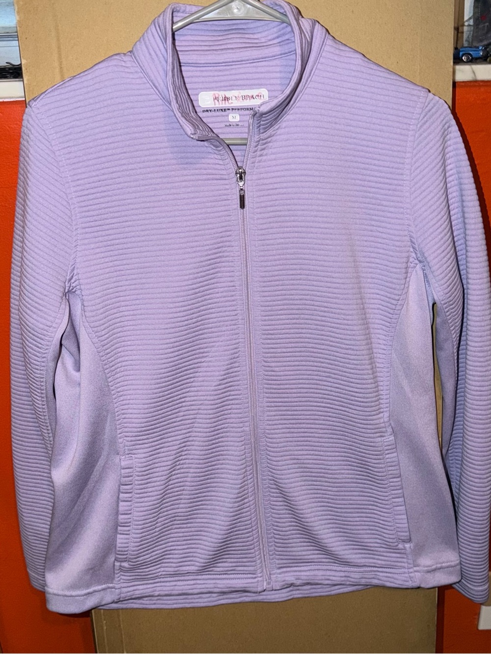 Pebble Beach Lavender Ribbed Zip-Front Jacket